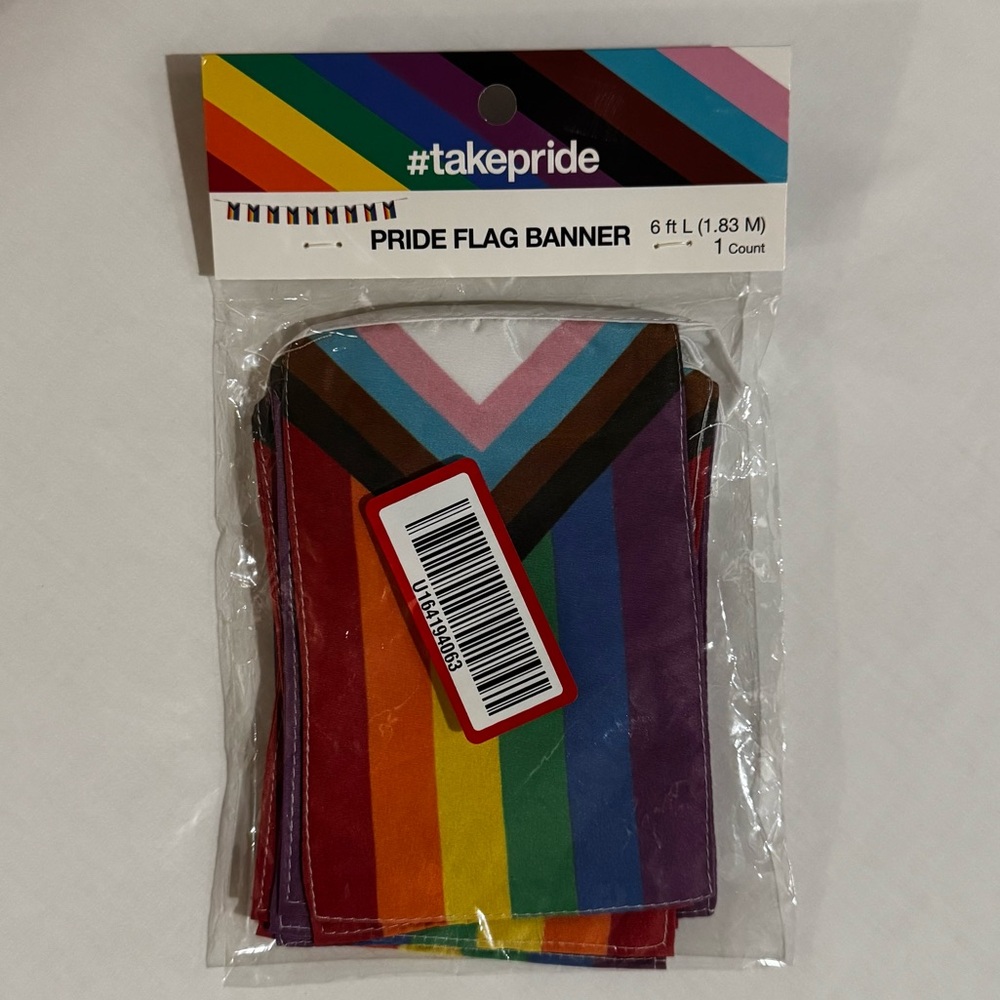 NWT Pride Banner, Rainbow Flags, New in Packaging